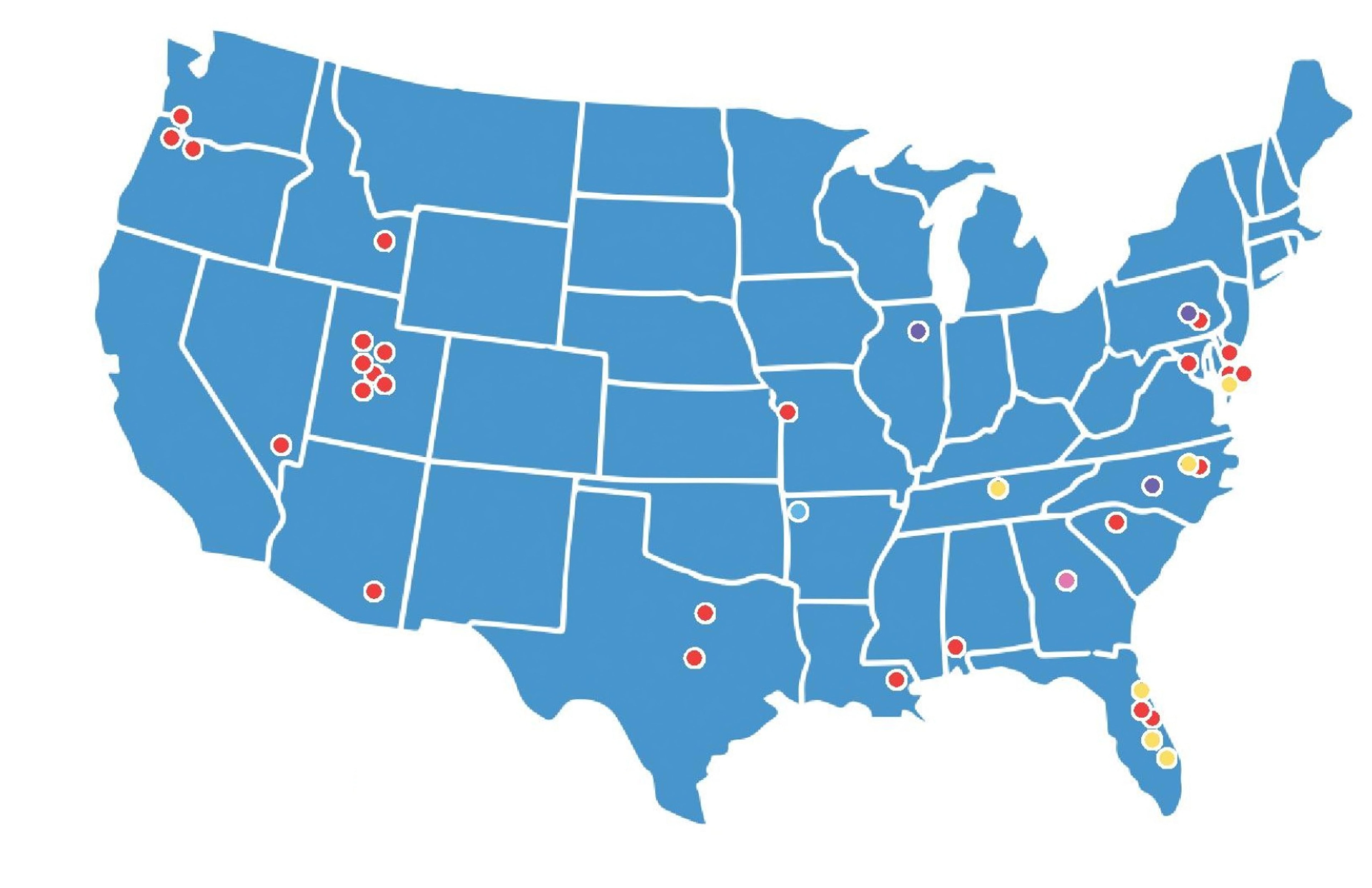 Nationwide commercial real estate experience map